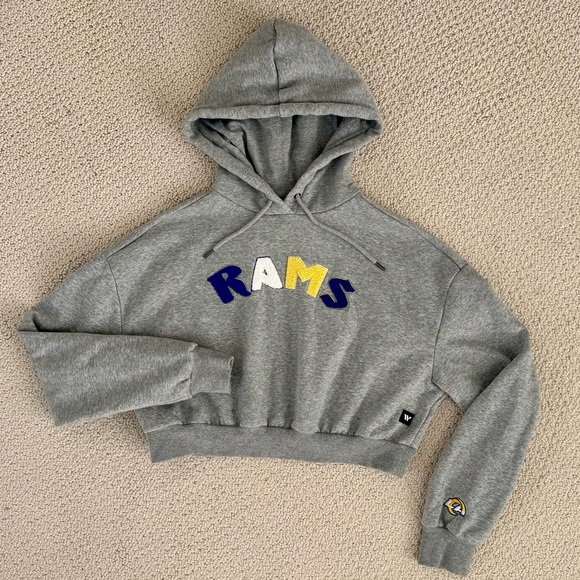 LA RAMS Cropped Pullover Hoodie - Picture 2 of 9
